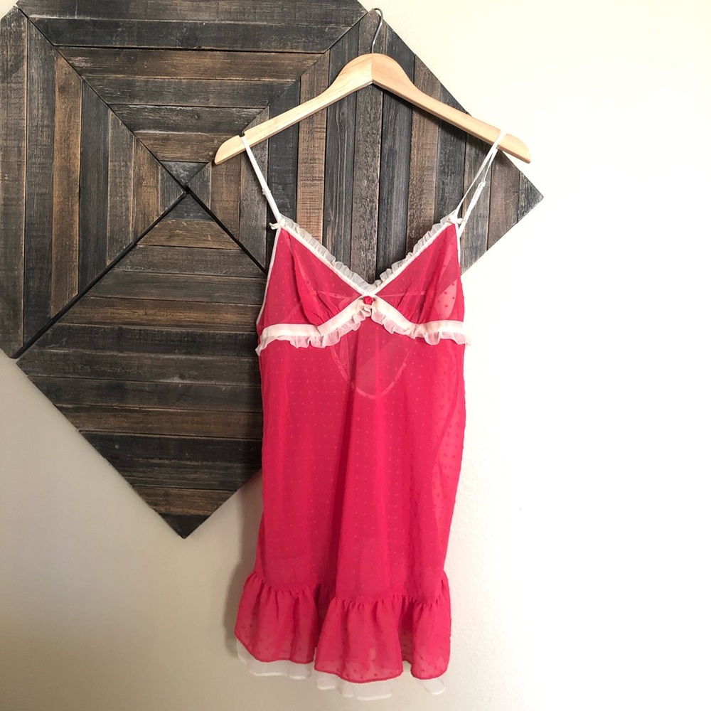Betsy Johnson Intimates Hot Pink Babydoll Lingerie